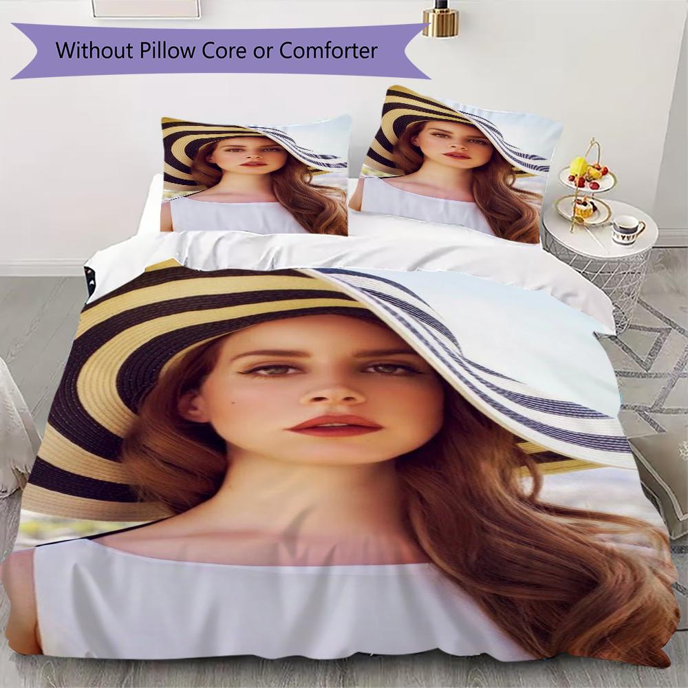 Lana Del Rey Pattern Bedding Uilt Set Uilt Cover Pillowcase Home Decoration Birthday Gift (1 * Duvet Cover + 2 * Pillowcase Without Core)