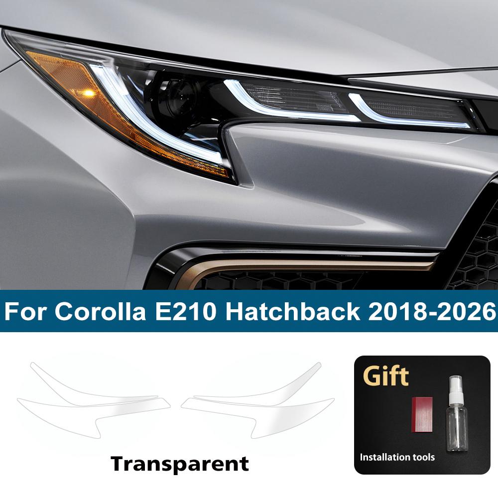 Car Headlight Protective Film For Corolla E210 Sedan Hatchback18-26 High-Gloss Smoke Black Pre Cut Anti-Scratch Vinyl Wrap Film
