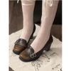 Niche Mary Jane Shoes Retro Style Thick Heel Year European and American Style Belt Buckle Loafer Single Shoes Versatile High Heel