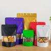 Custom Print Smell Proof Small Mini Ziplock Stand up Pouch Packet Sachet Matte Black Packaging Mylar Bags with Window