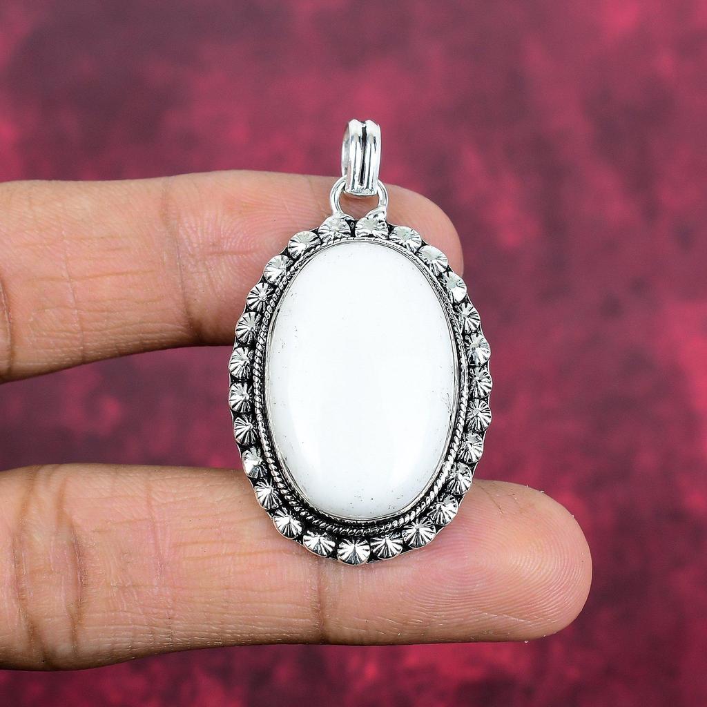 White Coral 925 Solid Sterling Silver Pendant, Handmade Gemstone Pendant Jewelry, Gifts For Wife Brand New Pendant