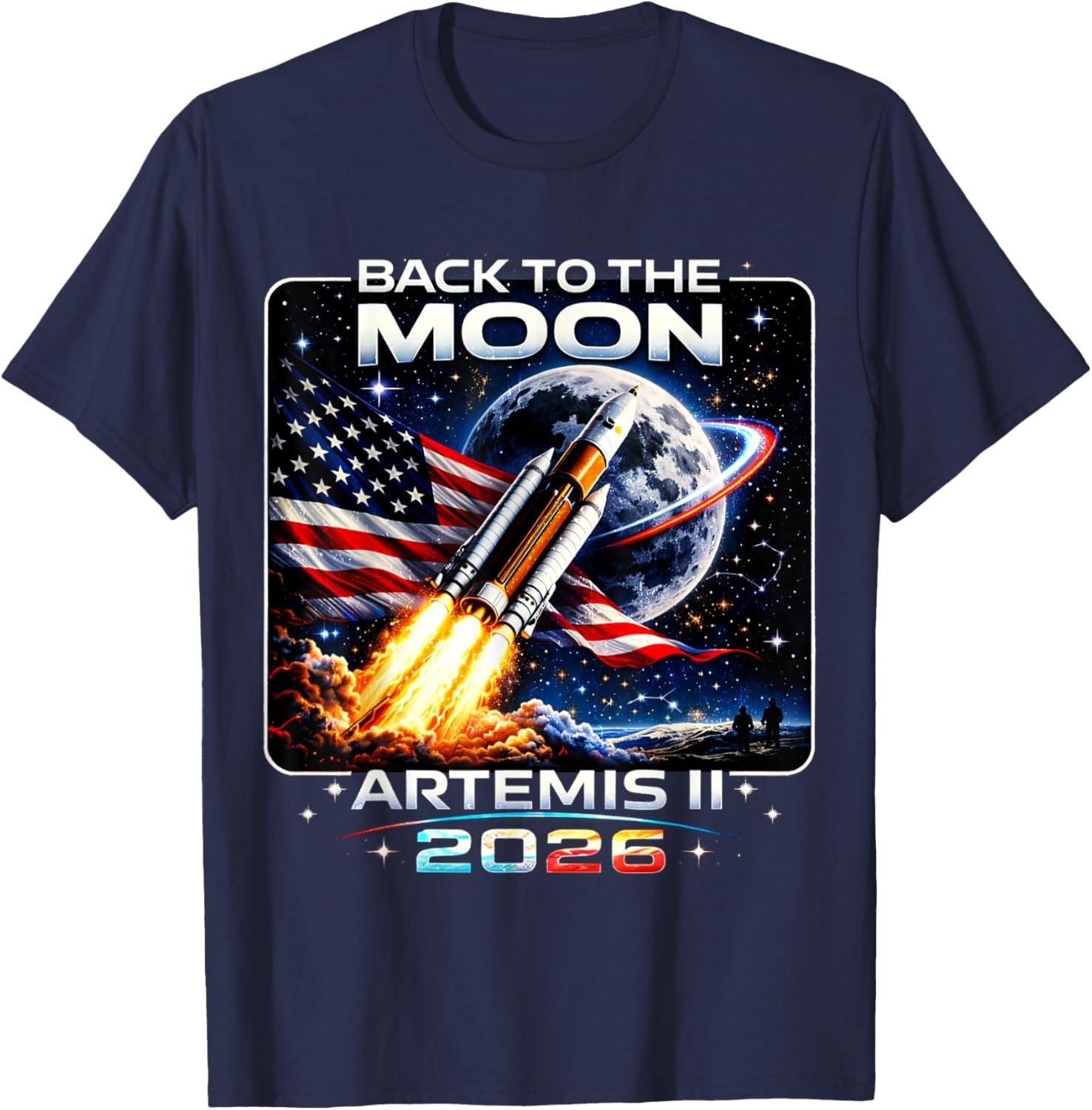 Футболка унисекс Artemis Launch Back to The Moon 2026, унисекс, с круглым вырезом, 100% хлопок, короткий рукав, оверсайз, модная в стиле Y2k, женская, поп-футболка S
