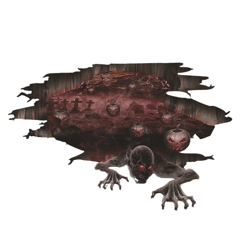 Halloween Floor Stickers 2025 Scary Skeleton Decals for Mall Bar Party Halloween Decorations Spooky Gathering Supplies