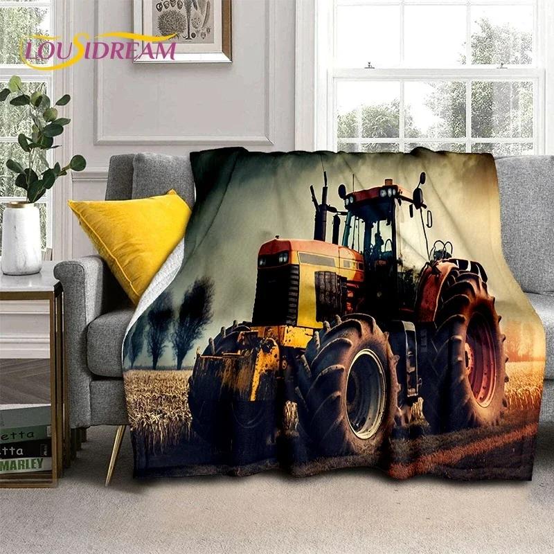 Retro Tractor Car 3D Truck Soft Flannel Blanket for Beds Bedroom Sofa Picnic ,Throw Blanket for Cover Outdoors Leisure Gift
