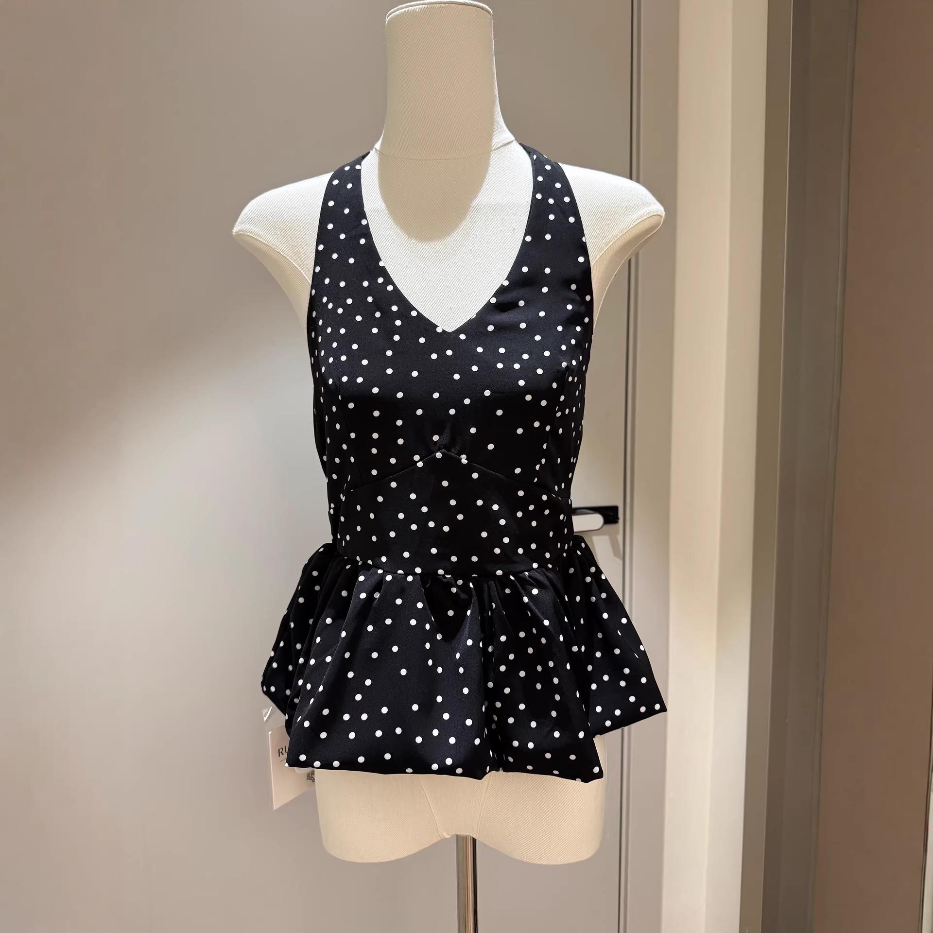 Women s 2026 Summer Korean Dot Halter Slimming Camisole Top Small