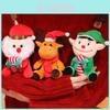 Christmas Santa Plush Toy Reindeer Snowman Decoration For Childrens Gift