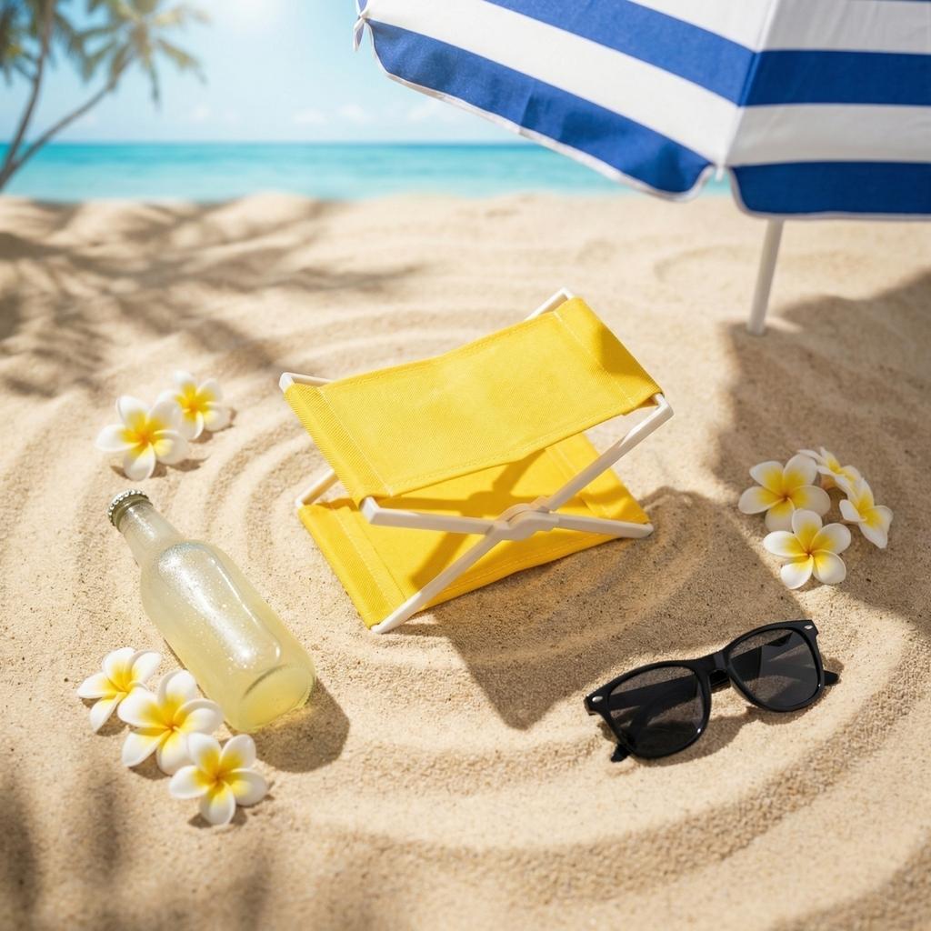 Diese kompakte, faltbare Kopfstütze ist perfekt für die Entspannung am Strand und zum Sonnenbaden.. Hergestellt aus UV-schützendem Stoff, ist es leicht und tragbar.