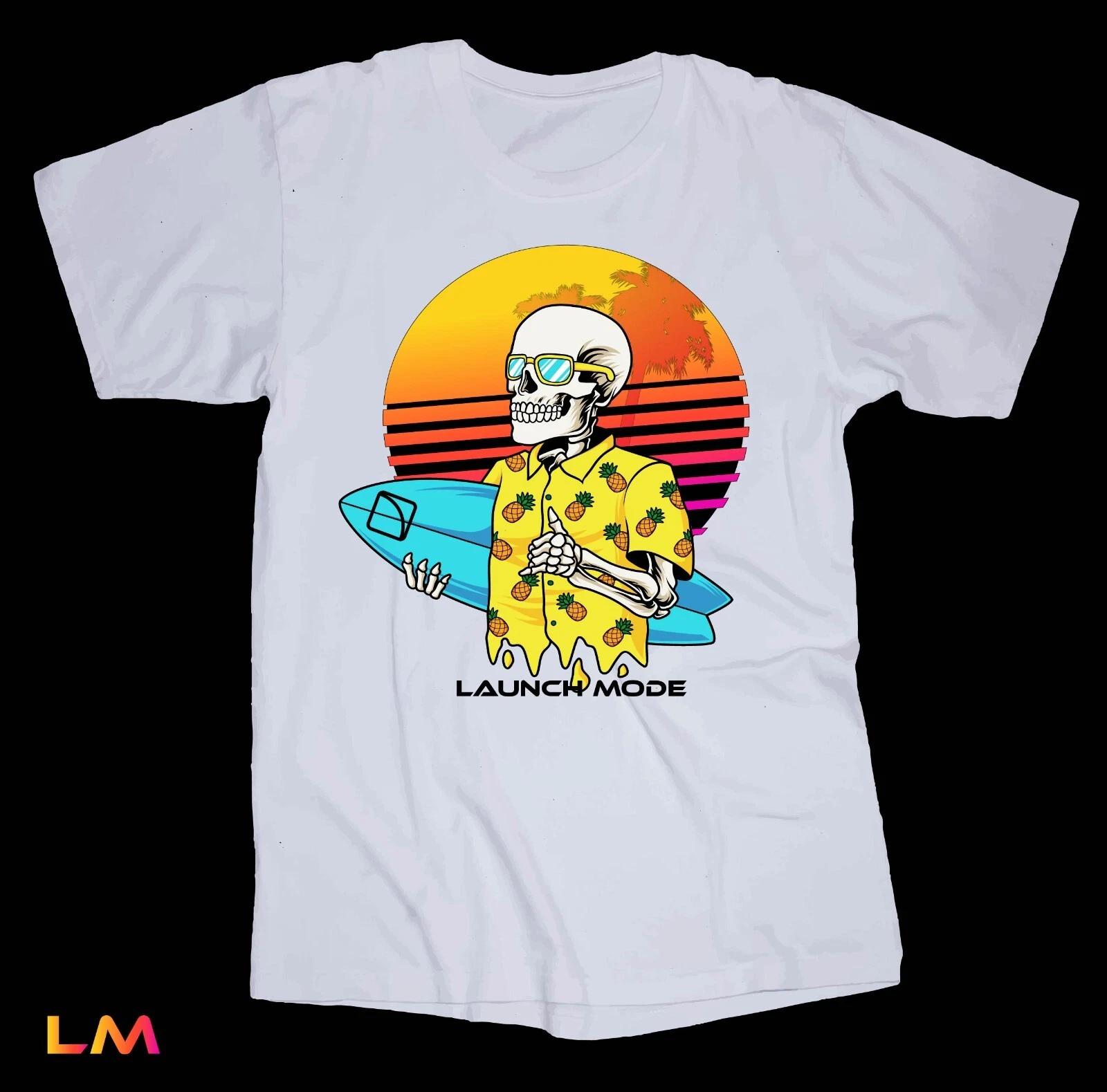 Launch Mode Hangloose Skateboard Surf BMX Snowboard Wakeboard Ride White T-shirt 3XL