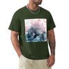 Blush and Paynes Grey Flowing Abstract Painting TShirt Oversized tshirt sports fan tshirts mens short sleeve t shirts