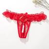 Lingeries Sexy G-String Women's Thongs Sexy Pearl Beaded Underwear for Women Low Waist T Shaped Crotchless Woman Lace Lingerie