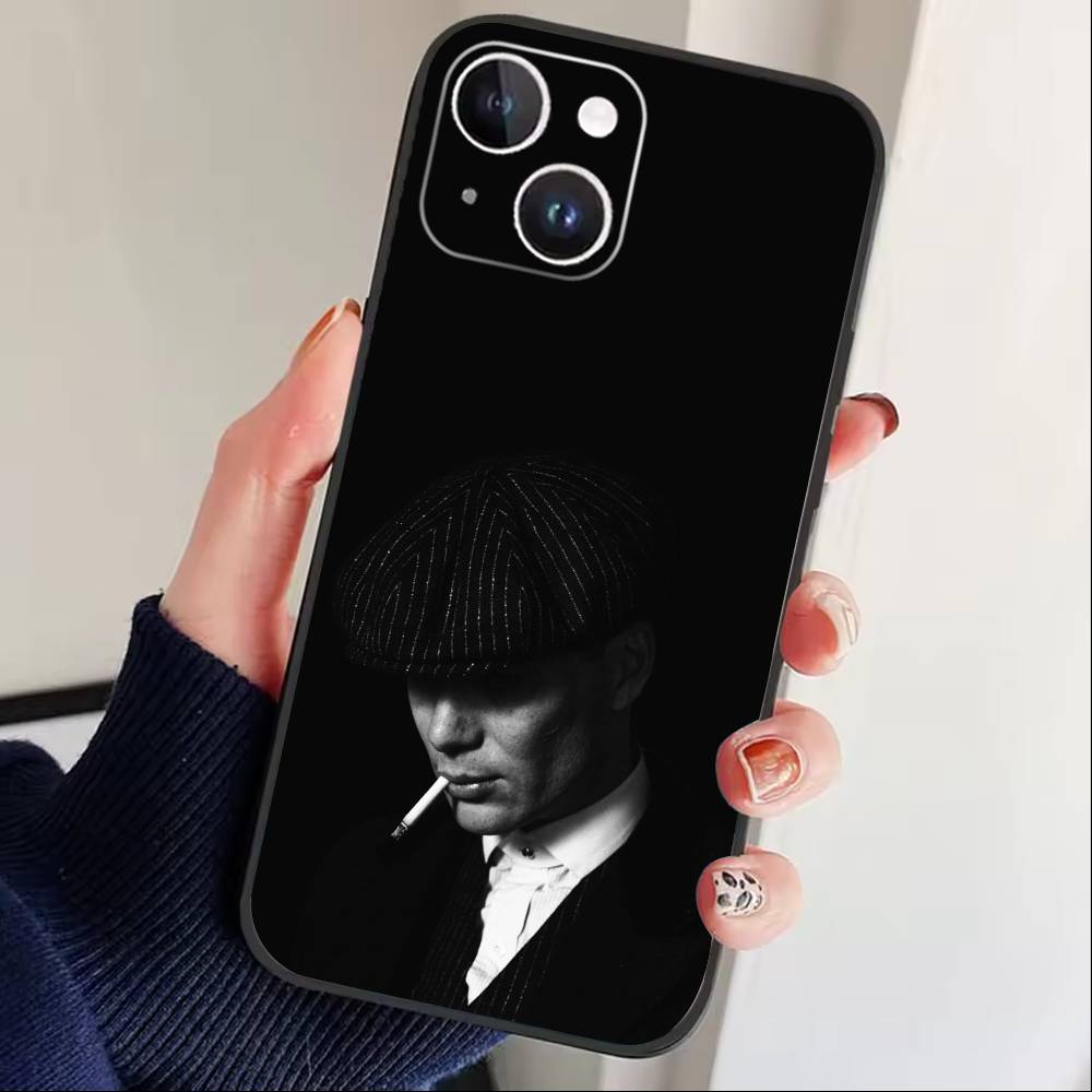 T-Peaky Blinders Coole Telefoonhoesje Voor iPhone 17 16 15 14 13 12 Max Plus Siliconen Zwarte Cover