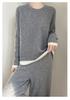 Women's 100% Wool Suit: Stylish Two-Piece Autumn/Winter Versatile Sweater & Pants Set
