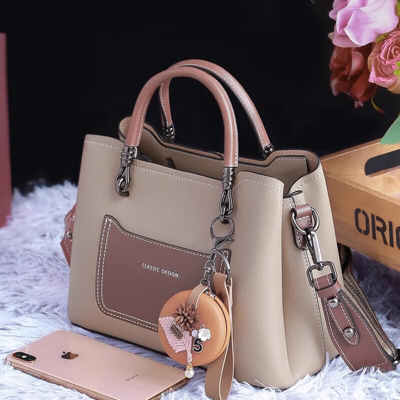 Love Sea Cowhide Leather Handbag, Casual Shoulder Bag, Crossbody Bag