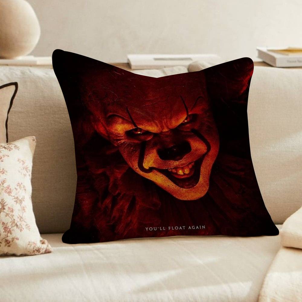 Horrorfilm It Pennywise Clown Kissenbezug x Polyester Sofakissen Dekorative Wurfkissen Heimdekoration Kissenbezug