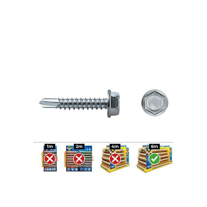 Tornillo punta broca hexagonal - CELO - 7504K - 5,5x32 mm - Zincé - Lot de 250 unités