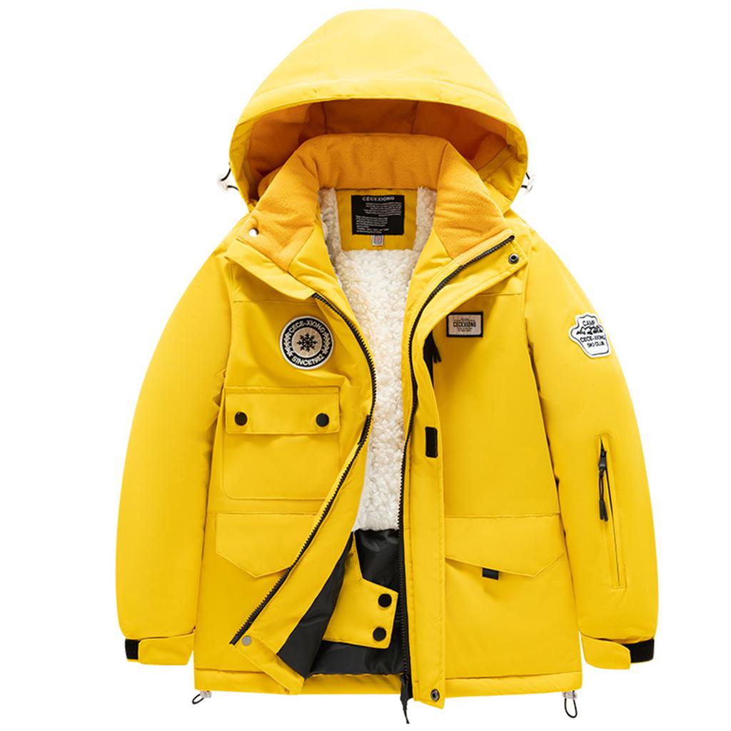 Dětská módní lyžařská souprava pro chlapce a dívky, zateplená, voděodolná, teplá lyžařská bunda