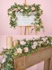 Artificial Flowers Silk Rose Gypsophila Garland Fake Eucalyptus Vine Hanging Plants for Wedding Home Party Craft Decor