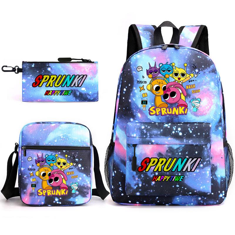 Boys Backpack Rhythm Box Treasure Children's School Bag Anime Satchel Pencil Bag Oxford Cloth Elementary School Student D