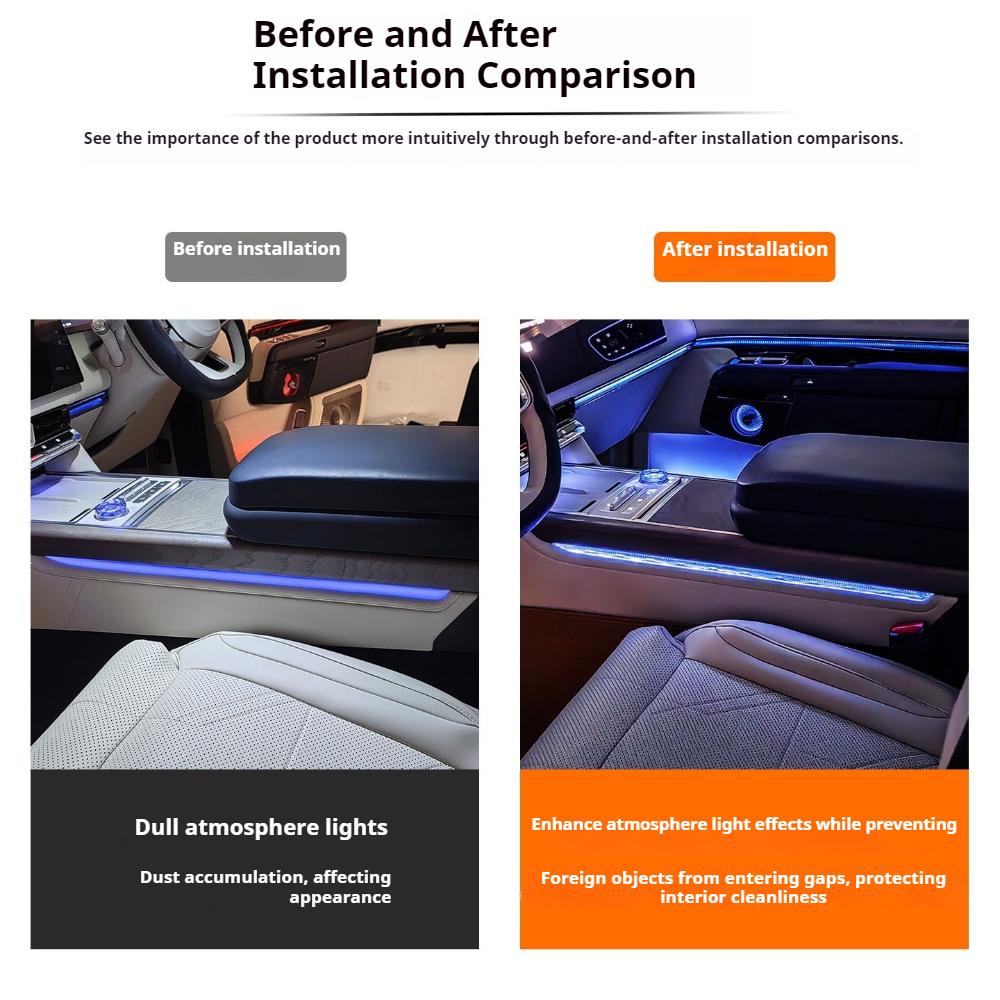 Fit For ZEEKR 9X 2025 Car Specialized Center Console Armrest Ambient Light Crystal Trim Strip Interior Modification Auto