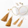 6 Pairs Women Fashion Love Shape Big Circle Tassel Ear Stud Set