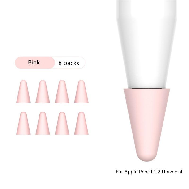 

8 шт. М який силіконовий змінний чохол для наконечника для стилуса Apple Pencil, чохол для стилуса сенсорного екрану, захисний чохол для наконечника для Apple Pencil 1 2 рожевий