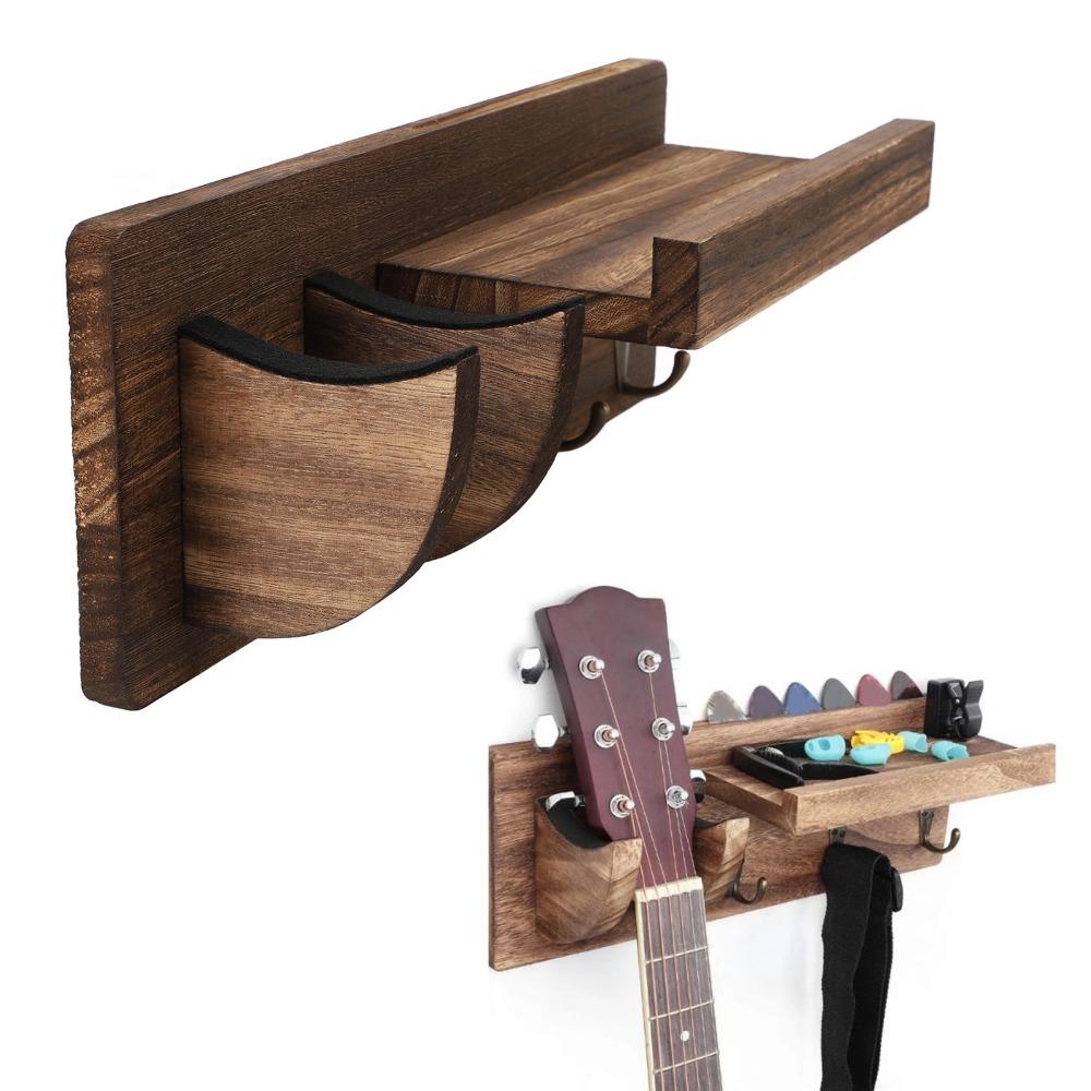 Wooden Guitar Hanger Hook Wall Mounted Guitar Display Bracket  For String Music Instrument