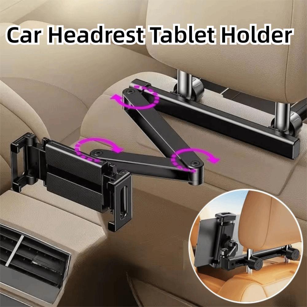 Adjustable Car Headrest Tablet Holder Rotating Stand Telescopic Tablet Bracket Travel Accessories