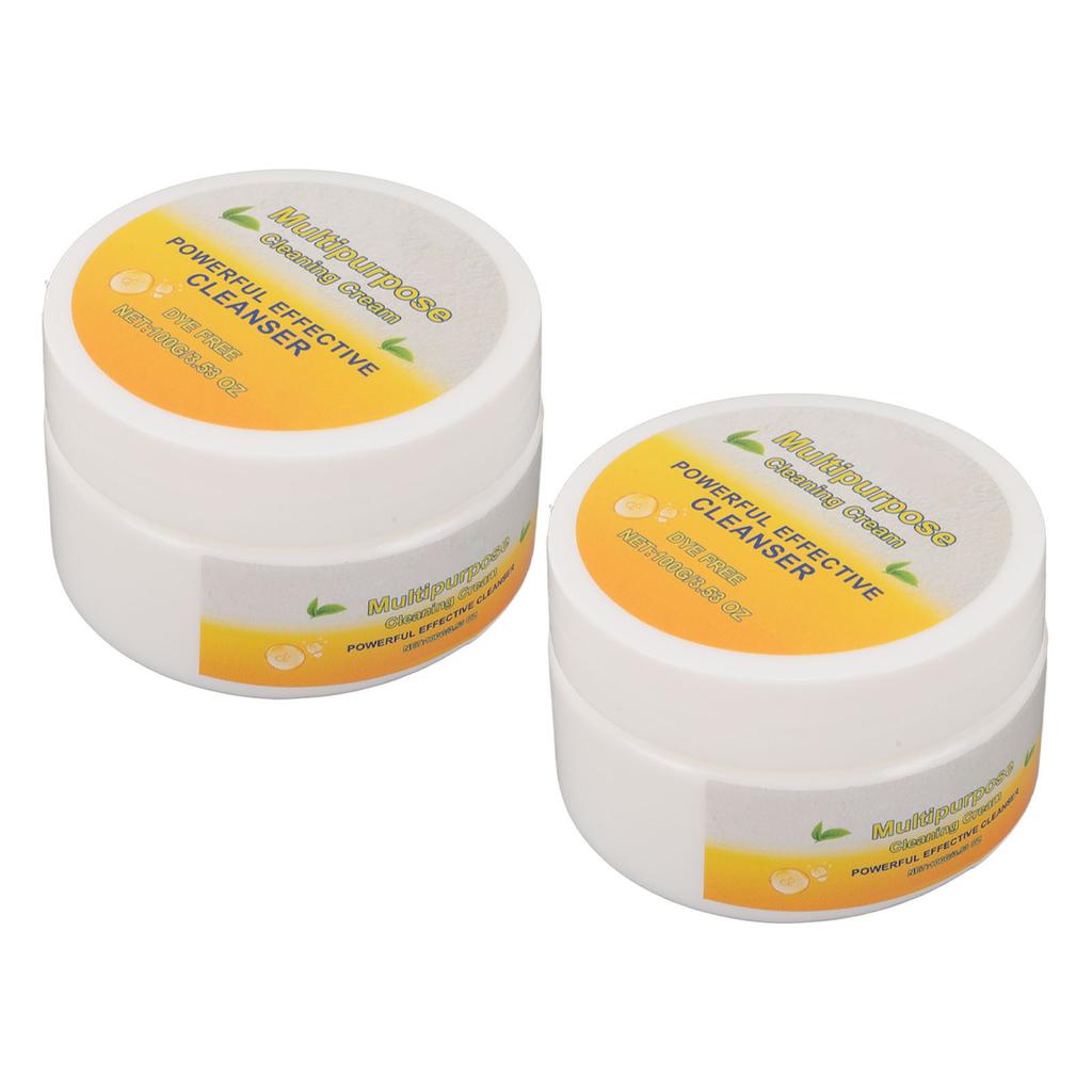 2 Pcs All Purpose Cleaning Paste No Dye Oil Dirt Removal Safe Multipurpose Cleaning Cream for