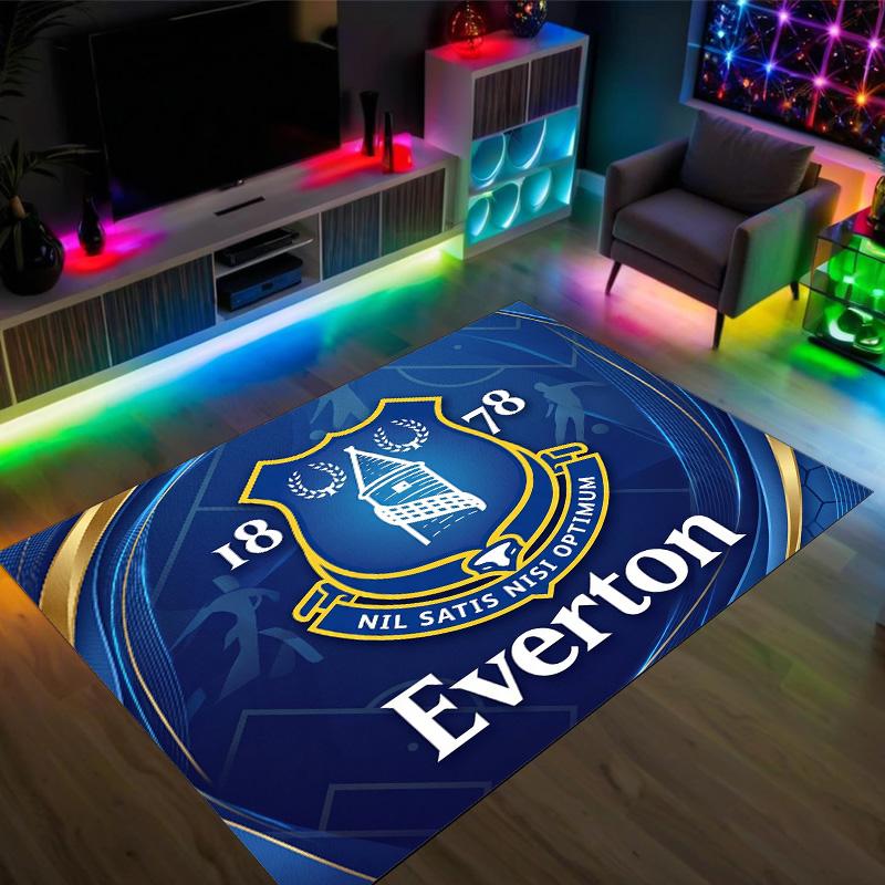 Everton Football Design Crystal Velvet Carpet Cozy Non?Slip Printed Rug For Bedroom Living Room Entrance