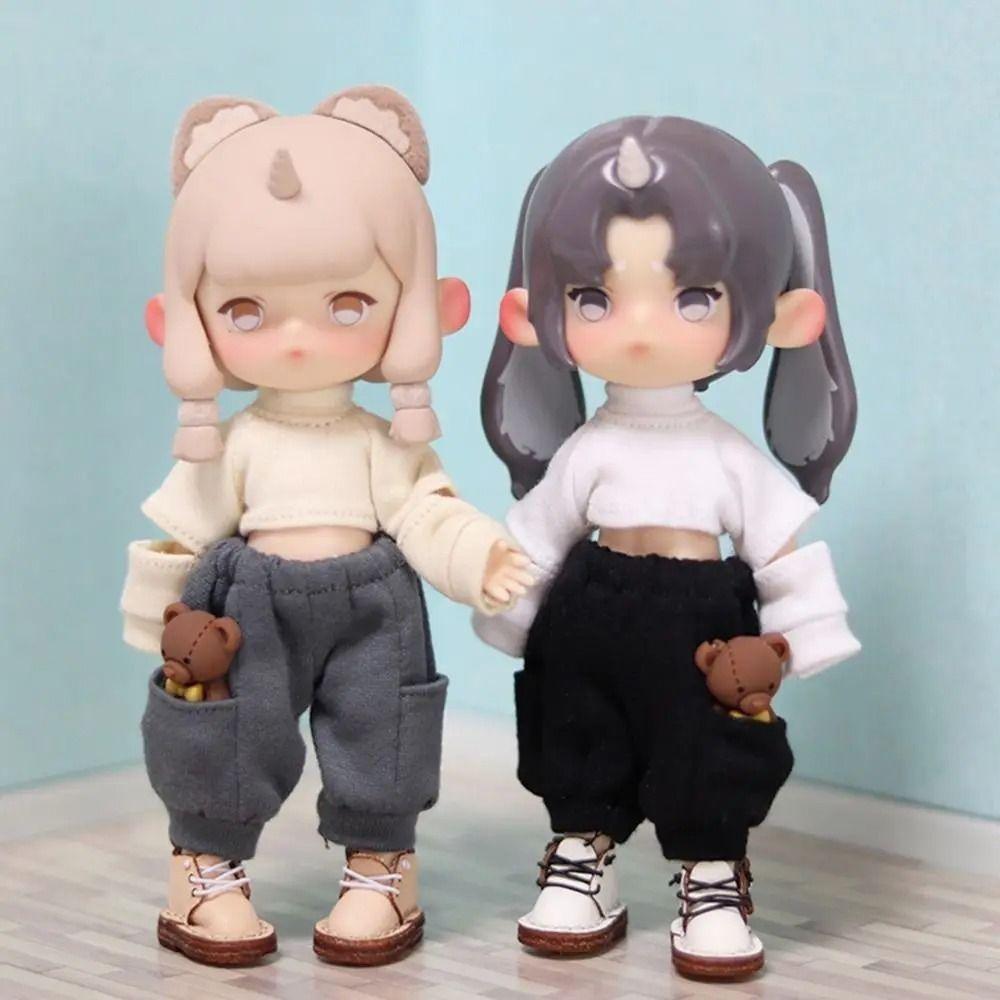 Cartoon Bear OB11 Doll Pants with Pockets Dolls Clothes Fashion 1/12 Doll T-shirt  Doll Accessories