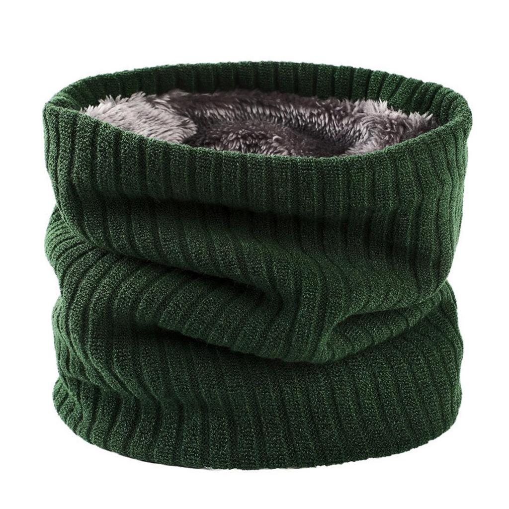 Unisex Double-Layer Fleece Neck Gaiter: Extra Thick, Warm, Solid Color Knitted Scarf for Autumn/Winter