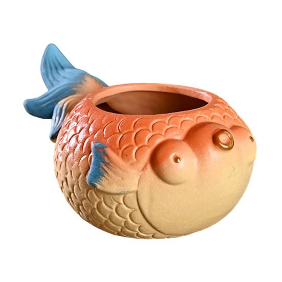 Ceramic Animal Plant Pot Cute Kitty Flowerpot with Drainage Hole Decorative Sheep Pig Planter for Succulents Home Room Office Desk Decor