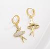 Gold Ballet Dancer Earrings for Women Elegant Crystal Ballerina Hoop Earrings Fashion Dance Jewelry Gift for Girls