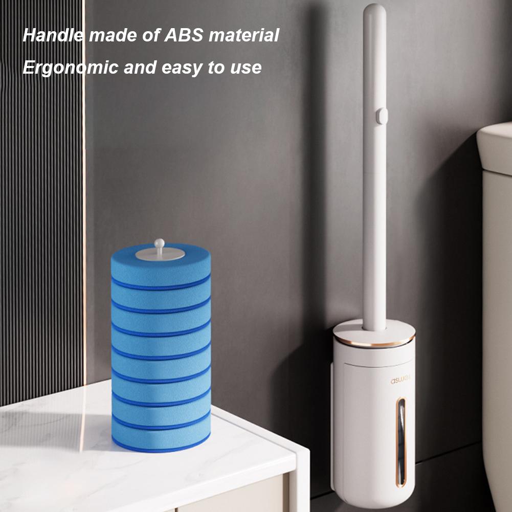 Disposable Replaceable Toilet Brush Wall-mounted Toilet Cleaner Scrubber Long Handle Ergonomics Bathroom Cleaning Tools