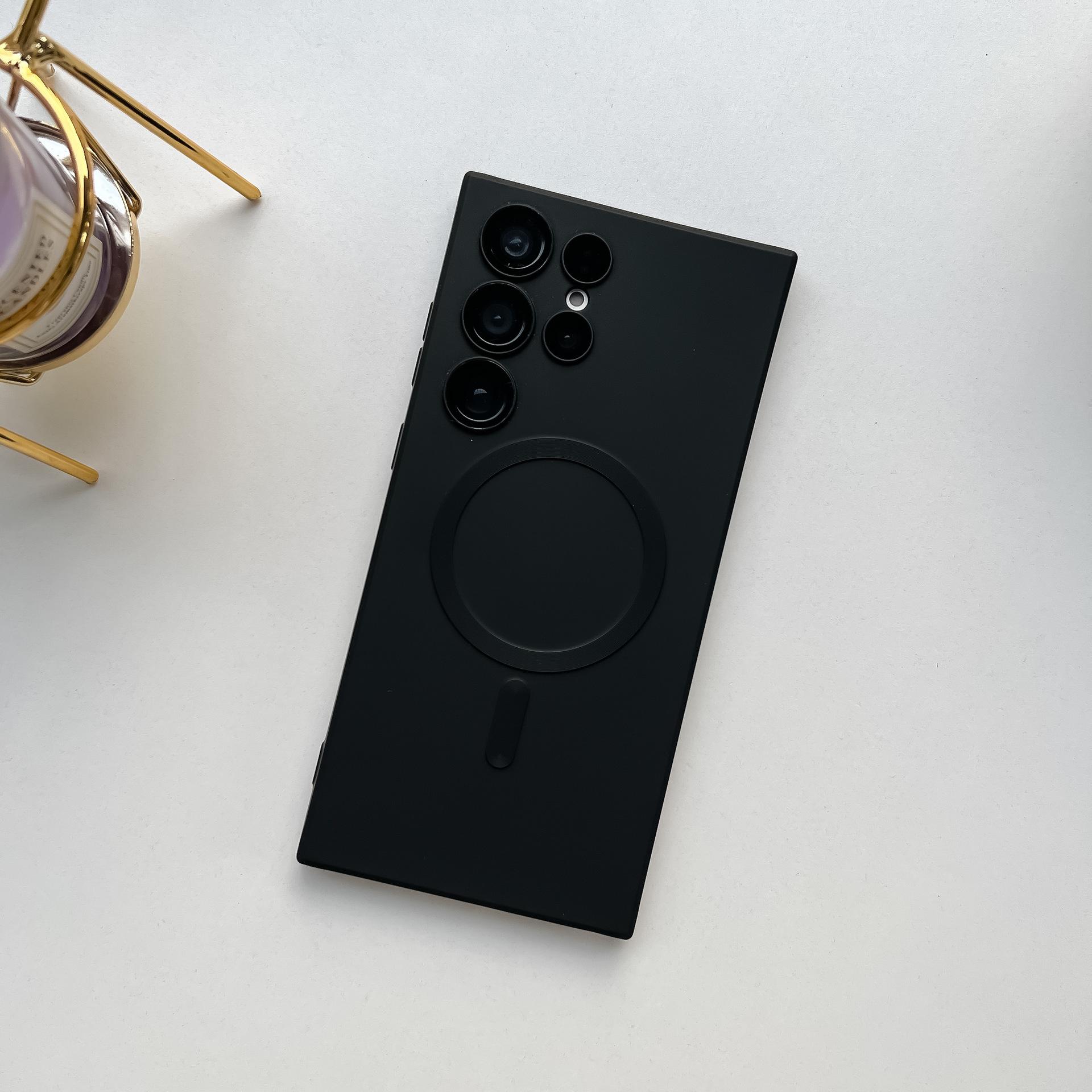 

Жидкий магнитный чехол-присоска для мобильного телефона Samsung S24ultra, подходит для S23plus, полностью закрывающий, S22, мягкий защитный чехол NOTE20Ultra