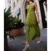 Autumn New Women clothes Holiday Style Asymmetric Collar Silk Satin Texture Long Dress 2157241 8372074