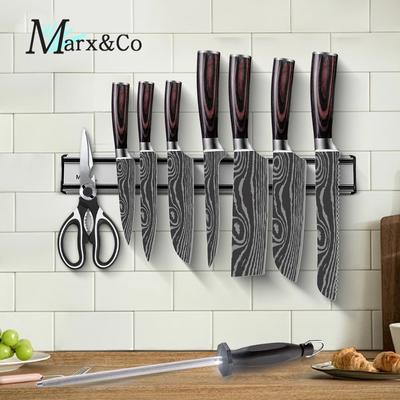 Magnetic Knife Holder Set 18Inch Kitchen Knife Stand Bar Strip Wall Magnet Block Aluminum For Knives Storage Cooking Accessories
