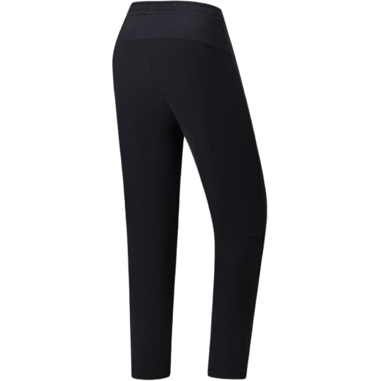 Anta Training Series Solid Color Mid-Rise Drawstring Breathable Versatile Straight-Leg Casual Pants Women Bottoms Basic-Black 162537301-1