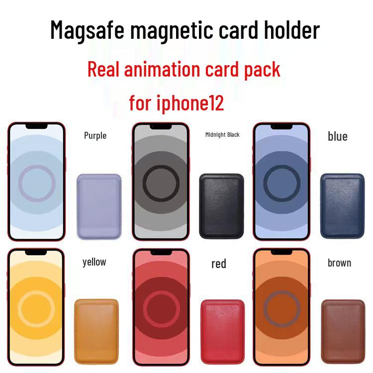 Magnetic Leather Card Holder Case for iPhone 14/13/12 with MagSafe Compatibility