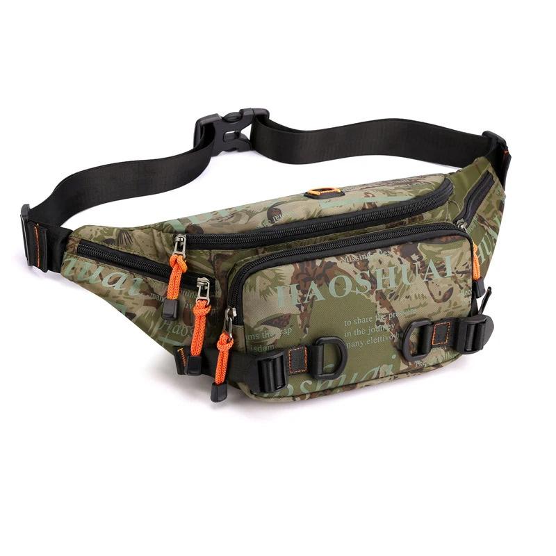 

Men Waist Fanny Pack Belt Bag Running Nylon Waterproof Multi-purpose Travel Sports Male Sling Chest Bum Hip Bags камуфляжний