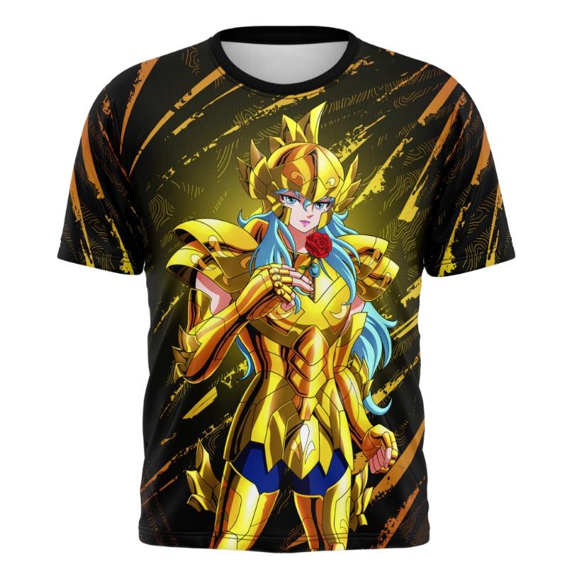 Anime Saint Seiya Cavalieri dello Zodiaco Cosplay T-shirt 3D da Uomo Moda Unisex T-shirt Personalità Street Top Abbigliamento Estivo