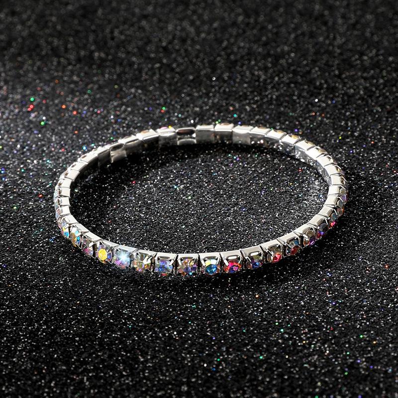 Crystal bracelet full diamond single row elastic bracelet bridal versatile rhinestone bracelet claw chain diamond bracelet women