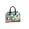 High-end PU Leather Women's Handbag Practical Front Back Two-side Use Ladies Crossbody Bag Fashion Splicing Fresh Sweet Fruit Embroidery Messenger Bag