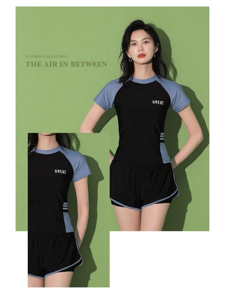 Costume da bagno da donna 2025 snellente con controllo pancia e spacco - Costume da bagno conservativo a gamba piatta per piscina e sorgente termale