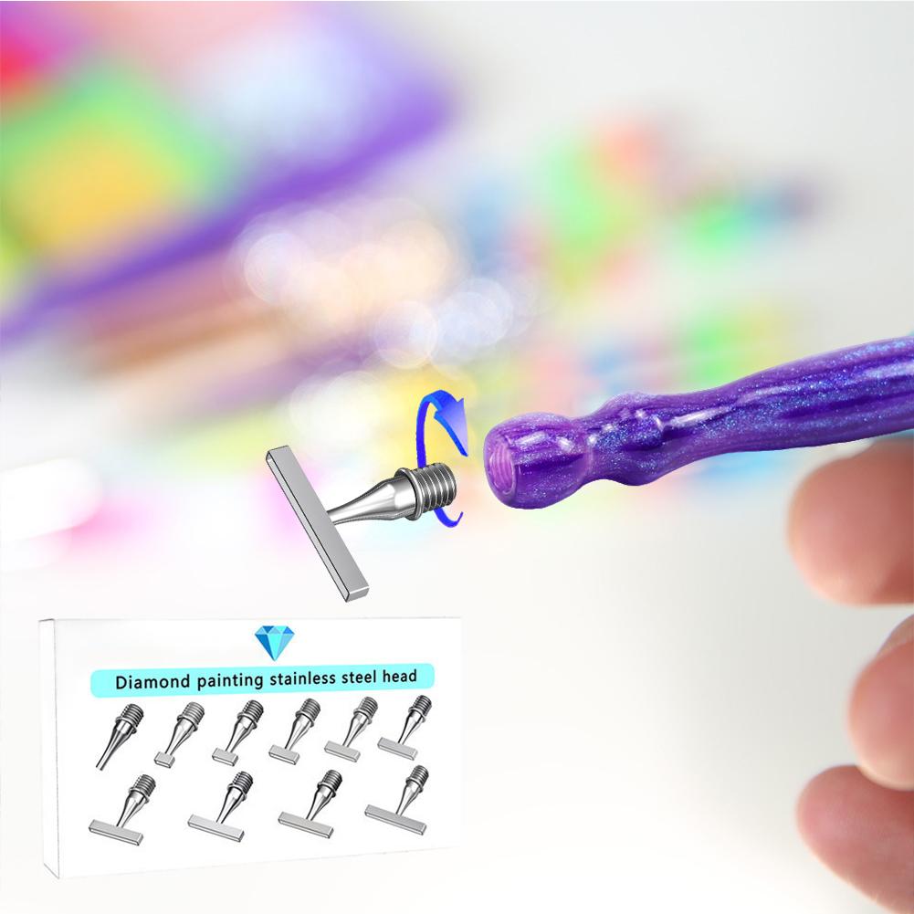 Resin Diamond Painting Pen Tip Multifunctional Stainless Steel Threaded Tip Stainless Steel Point Drill Pens Head for DIY Crafts