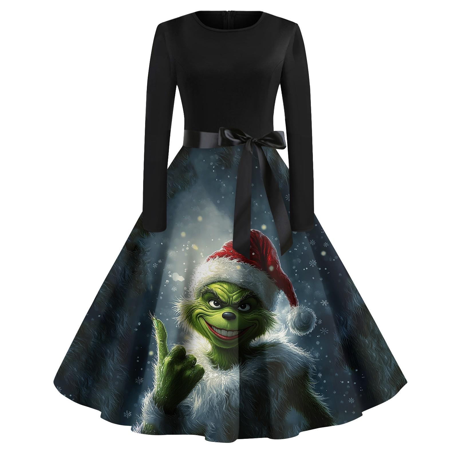 Женское повседневное модное платье с длинным рукавом и принтом — фото 7