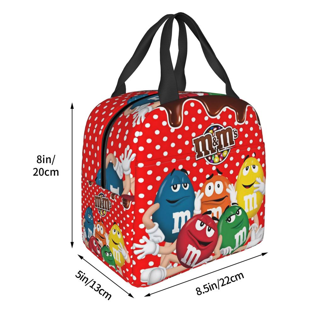 M-&-M-S Chocolate Lunch Bag Men Women Funny Candy Meme Cooler Thermal Insulated Lunch Box for Adult Office