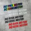 2PCS No Risk No Fun Motorcycle Helmet Stickers Waterproof Durable for DIY Racing Fuel Tank Fairing Scooter Bike Vinyl Decals