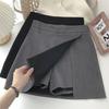 Black Grey Irregular Skirt A Ine Women High Waist Skirt Korean Fashion Zipper Shorts Skirts Vintage