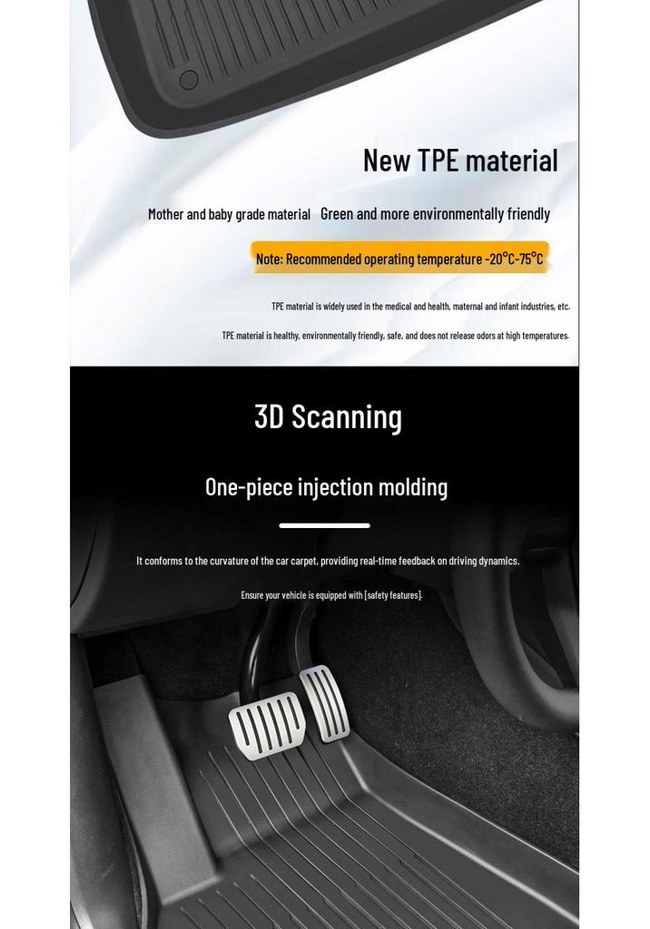Full Coverage TPE Floor Mats for 2025 Tesla Model 3/Y